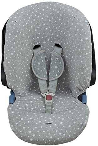 JYOKO Kids Bezug für Autositz kompatibel mit Cybex Aton Cloud- Q-M-2-4-5, aus Baumwolle (Aton 2, White Star)