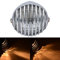 KaTur 6 1/2 Motorrad Scheinwerfer Grill Scheinwerfer 12 V 55 Watt Halogen für Für H arley Cafe Racer Bobber Chopper H onda S uzuki Benutzerdefinierte (Silber Shell)