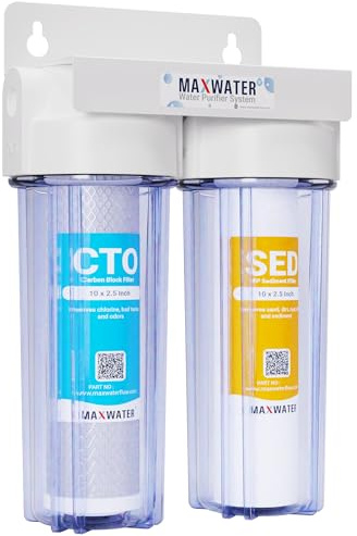 MAX WATER USA Inc. 2 Stage10 Ganzhaus-Wasserfilter Sediment Kohlefilter/RVS/Well/Pool/Boiler