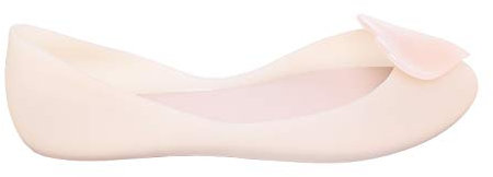 Women Ladies Flat PEEP Toe Casual Jelly Bow Slip ON Ballerina Shoes Size 3-8 Pink