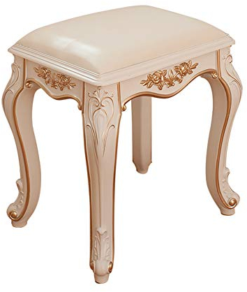 zyifan Schminktischhocker Eitelkeit Schminktisch Hocker, gepolsterte Bank Stuhl Make-up Sitz Barock Klavierstuhl mit Kunststoff Stahl Beine, für Wohnzimmer Schlafzimmer