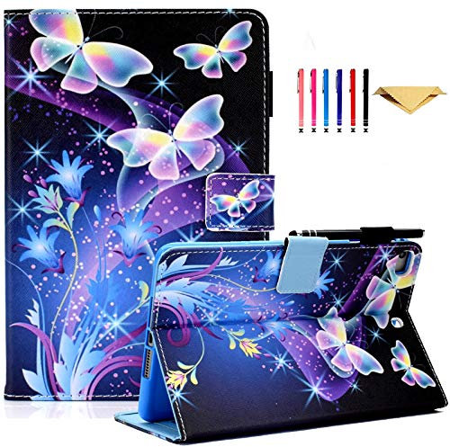 AUSMIX Case for iPad Mini 5, 4, 3, 2, 1 - Slim Fit Premium PU Leather Folio Stand Wallet Cover with Auto Wake/Sleep Smart for Apple iPad Mini 1-5, Butterfly