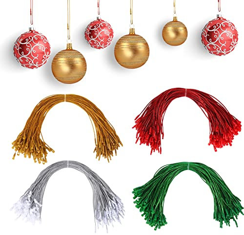 400 Stück Weihnachtsschmuck Aufhänger mit Schnappverschluss 7,8 Zoll Ornament Aufhänger Schnappverschluss Hängende Seile Hang Tag Ornament für den Weihnachtsbaum