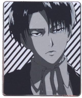 Amasukami Anime Pin nostalgic Levi Ackerman Abzeichen in Schwarz