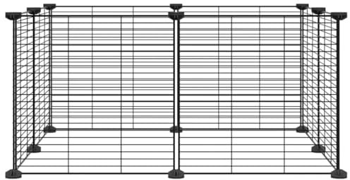 vidaXL Bussandri Exclusive - 8-tlg. Haustierkäfig 35x35 cm Stahl Schwarz