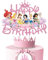 Glittery Pink Princess Cake Topper for Girls - Birthday Decoration Theme Party Supplies
