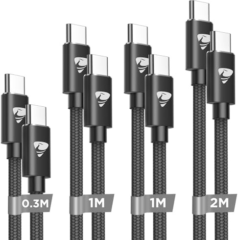 USB C auf USB C Kabel, [0.3M 1M 1M 2M] Usbc to Usbc 60W PD 3.0 USB C Ladekabel Kompatibel mit iPhone 15 Pro Max, Schnellladekabel USB C für Samsung S24 S23 S22 A54 A14, iPad Pro/Air Pixel usw.