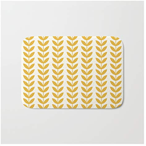 Fussmatte Skandinavisches Mid-Century-Muster Gelb, Türmatte Waschbar Fußabtreter Personalisiert Carpet Für Küche Haushalt Garten 40X60Cm