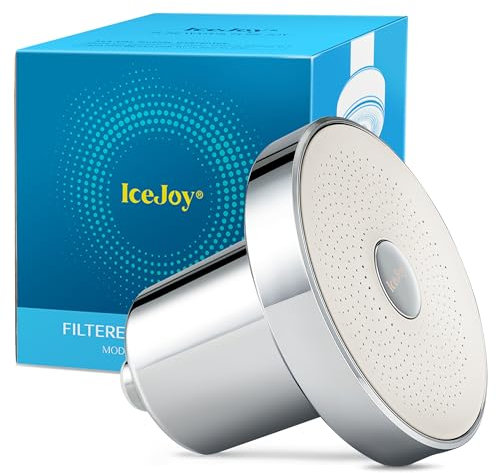 IceJoy Gefilterter Duschkopf – wissenschaftlich bewertet, hocheffizienter Duschkopf mit Filtern für verbesserte Gesundheit von Haar und Haut, minimiert Haarausfall, bewahrt farbbehandeltes Haar