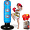 FOYOCER Boxsack Kinder mit Boxhandschuhen 160 cm Aufblasbarer Boxsack für Kinder von 3–12 Jahren Trainingsspielzeug zum Spielen zu Hause Geschenk für Jungen und Mädchen BPA-frei 2024 Neu (Blau)