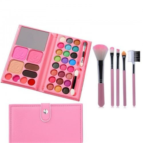 Gudalea Make-up-Palette für Kinder, Make-up für Kinder, Geburtstagsgeschenk, Weihnachten für Mädchen, Prinzessinnen-Rollenspiel, Halloween (Farbe 33 + 5 Make-up-Pinsel)