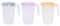 Pack of 3 Drinking Jugs Colourful Pastel Pitchers Summer Garden Party BBQ Re-usable Plastic Grey Yellow Purple