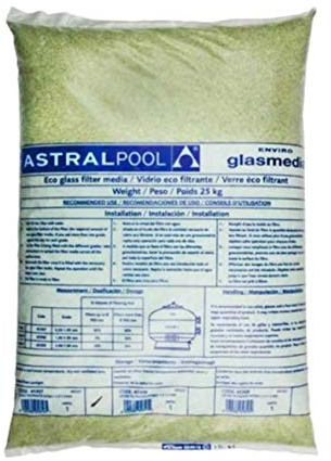 LordsWorld – Vetro Attivo – Media Filtrante per Filtri e Pompa Acqua di Piscina Fuori Terra e Idromassaggio da Esterno – Decorazioni Acquario – Anziché Sabbia Silicea Quarzifera (25Kg, 1.0-3.0 Mm)