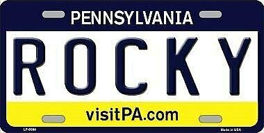 TNND Rocky Pennsylvania State Hintergrund, Metall-Kennzeichen, Nummernschild, 15,2 x 30,5 cm