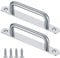 Gaomoeny 2 Pcs Sliding Door Handles, Pull Push Door Handles, Stainless Steel Sliding Bathroom Kitchen Cupboard Cabinet Garage Shed Barn Gate Door Handles with Metal Plates（160mm/6.29in）
