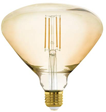 EGLO E27 LED Lampe dimmbar, große Amber Vintage Glühbirne Mid Size, Leuchtmittel für Retro Beleuchtung, 4,5 Watt (entspricht 40 Watt), 470 Lumen, warmweiß, 2200k, Edison Birne, BR150, Ø 15 cm