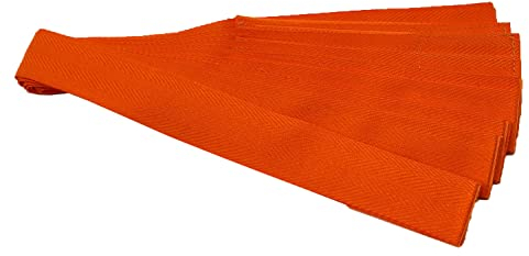 HALE | Teambänder für Kinder mit Klettverschluss, Mannschaftsbänder, Parteibänder, Schärpen, Set mit 10 Stück für Schule und Verein, Länge 115 cm, doppelt gelegt, 4 cm breit (Orange)
