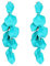 EVER FAITH Long Petal Earrings for Women Girls, Acrylic Turquoise Blue Rose Floral Flower Statement Dangle Earring Summer Holiday Jewellery