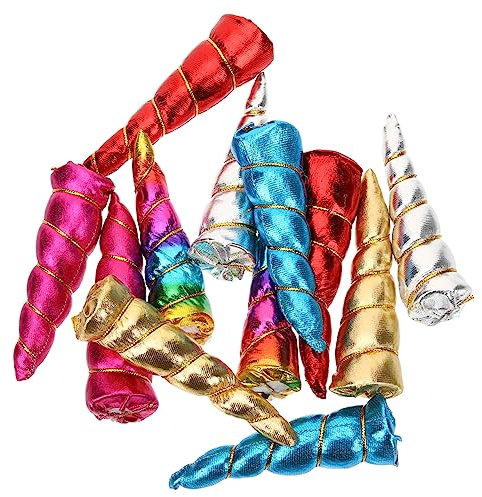 Toyvian 12st Einhornhorn Dekoratives Horn Spielzeuge Zubehör Zur Herstellung Von Stirnbändern Ornament-Stirnband Horn-zubehör Schlichte Stirnbänder Zum Basteln Kind Dekorationen Foto Stoff