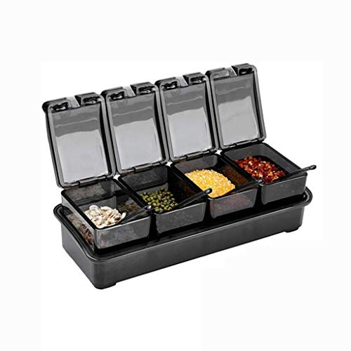 TONZN Botella de plástico para condimentos, Suministros de Cocina, Caja de condimentos, salero, combinación de condimentos, plástico de Almacenamiento para el hogar