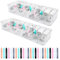 USENG 2 Piezas Organizador de Cables con Tapa Caja Almacenamiento Cables Almacenamiento de Cables Caja de Organización de Cables Data Cable Storage Box Transparent Cable Organizer Cajas Plastico Cable