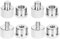 Molain 8 Pcs Mic Stand Adapter Set - Alloy 3/8 Female to 5/8 Male and 1/4 Female to 5/8 Male Thread Adapter, Silver