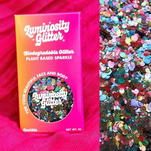 Rainbow Smash Biodegradable Glitter - Eco Friendly Face and Body Glitter - Cosmetic Pride Makeup - 6g Pot of Vegan Friendly Glitter