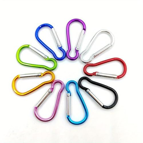 10 Pcs Carabiner Clip, 46mm/1.6inch Multicolor Locking Keychain Clips for Camping, Traveling, Hiking, Keyrings, Outdoor Use