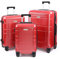 TANTOMI Kofferset 3 Teilig Hartschale aus ABS+PC – Reisekoffer Set mit 4 Drehbaren Rollen (360°), Gepäck-Sets mit Aluminium-Teleskopstange und 3 Stelige-Zahlenschloss (Luggage Set, Rot)
