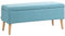HOMCOM Sitzbank mit Stauraum Polsterbank mit Leinenoptik, Sitztruhe mit Holzbeine, Truhenbank für Wohnzimmer Schlafzimmer Flur 110 x 39 x 45 cm, Blau