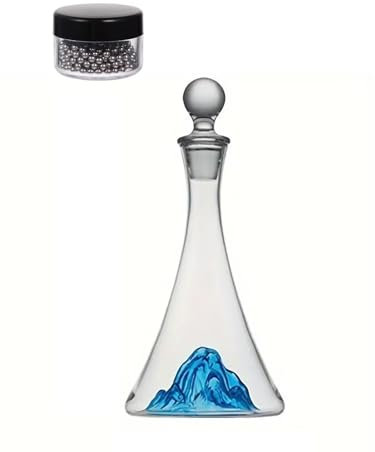 Gem Tour Wine Decanter with Aerator - Hand Blown Lead-Free Crystal Glass Wine Carafe, 1000ml Red Wine Decanter with Wine Stopper, Wine Aerator Accessory for Wine Lovers