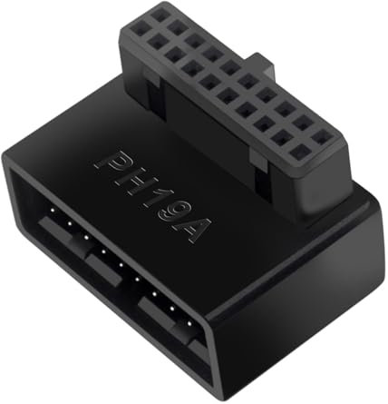 USB Motherboard Header Adapter - Cable Connector Extension USB Adapter, Right Angled USB 3.0 Adapter | USB 3.0 Front Panel Connector, Male to Female Adapter, 19-Pin/20-Pin Motherboard Internal Header