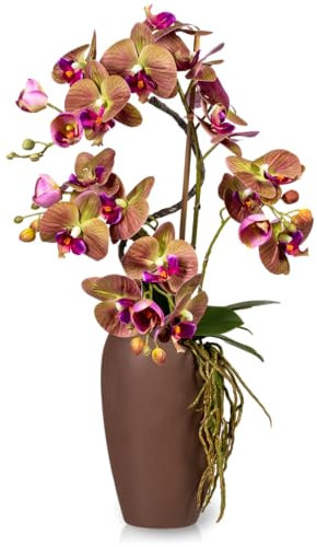 PASCH® XXL Kunstblume Orchidee groß (70cm) in Keramiktopf
