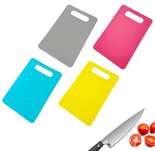 Flexible Plastic Cutting Boards - Small Chopping Board Set Non-Slip BPA-Free Set of 4