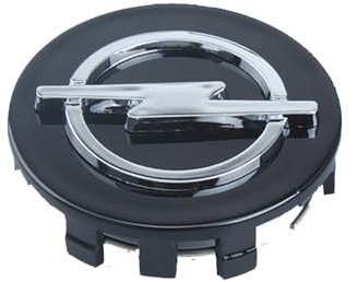 WDXIA 4 Stück 60mm schwarz Auto-Nabenkappe für Opel Astra H, ABS-Kunststoff Flexibles Material für den perfekten Alufelgen-Look,Black