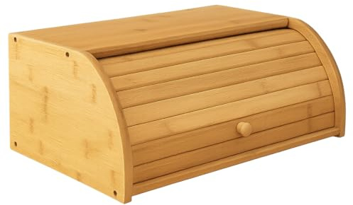 Begryf Brotkasten 40,5 cm aus Bambus, Rollbrotkasten mit Klappdeckel, Brotdose für Küche und Arbeitsplatte, 40,5 x 27 x 16 cm