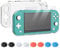 Kristallklare Hülle Kompatibel mit Nintendo Switch Lite,Ultra Slim Clear Hard Protective Case Cover Schutzhülle für Switch Lite Konsole mit einem Glas-Bildschirmschutz und 8 Daumen Griffe Kappen