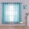 KOUFALL Bathroom Curtains Window Short,Sheer Grommet Beach Theme Summer Curtains for Living Room Kitchen,45 Inch Length,Teal
