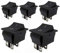 5 Stück Einbau Wippschalter 2 polig (4pin) 16A 250VAC 28.5 * 21.5mm Wippe unbeleuchtet (Schwarze Wippe)