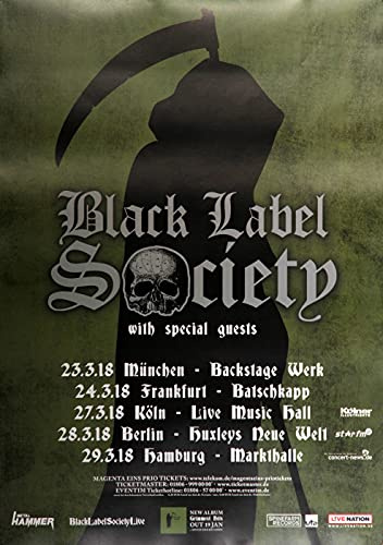 Premium Poster/Plakat | DIN A1 | Wanddeko | Live Konzert Veranstaltung » Black Label Society - Grimmest Hits, All Dates 2018 «