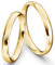 JC Trauringe Gelbgold 333 Paarpreis Eheringe Gold I Verlobungsringe Gold breit 3,0 mm I Partnerringe mit Gravur in edler Schatulle I 2 Hochzeitsringe Herrenring & Damenring mit Stein I Profil 07