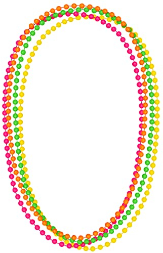 Balinco Set mit 4 Stück Bunte Hippie Perlen Ketten in den Farben Pink | Orange | Grün | Gelb für Damen