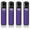 Original Clipper Feuerzeuge Einfarbig 4er Set (z.B. Soft Touch, Crystal, Metalic, solid Fluro) + 1 Clipper DHOBIA Feuerzeug GRATIS (Soft Touch #2 Lila)