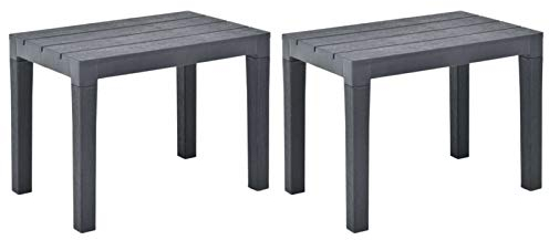 Tidyard 2 STK. Gartenbänke Gartenbank Sitzbank Witterungsbeständig Parkbank Gartenmöbel Terassenbank Gartenhocker Sitzhocker Kunststoffbank Balkonbank Anthrazit Kunststoff