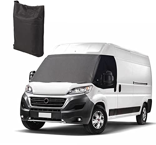 Frontscheibe Wrap Cover Ersatz für FIAT Ducato 2006-2021, Luxus Sonnenschutz Frontscheibenabdeckung Reisemobil Ersatz für Peugeot Boxer 2006-2014, Ersatz für Citroën Jumper, 600D Wasserdichtes Oxford