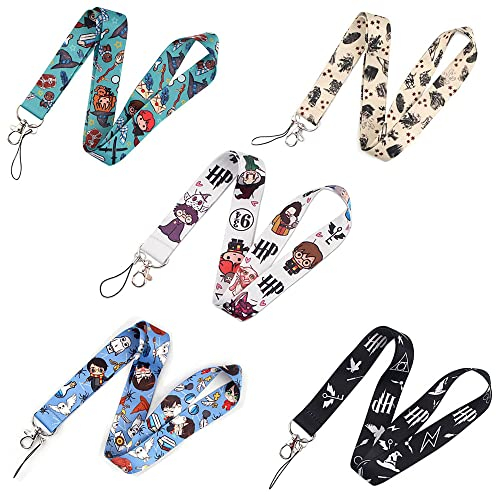 5 Stück Anime Schlüsselband,Universale Umhängeband,Schönes Lanyard,Bunte Schlüsselbänder Für Ausweishülle Mit Clip,Kartenhalter,Schlüssel,Fahrkartenhülle, Schlüsselbänder,Handy Band