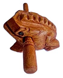 Klassische handgefertigte Perkussionsinstrumente Holzfrosch 5,8 - 6,3 cm Holzfrosch Musikinstrument Heimdekoration (braune Farbe)