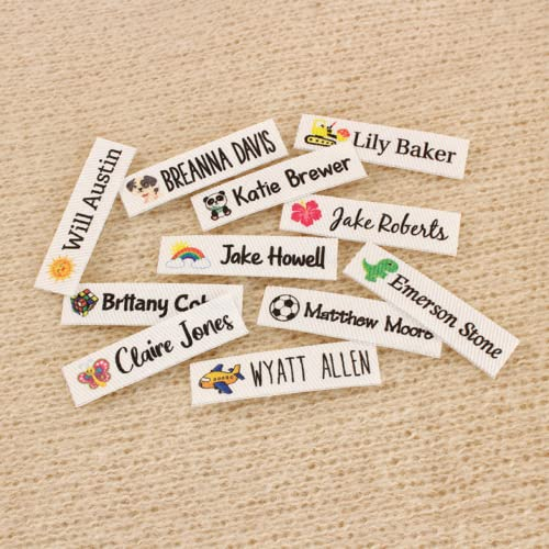 Personalisierte Etiketten Zum Nähen,Kleidungsetiketten Zum Aufnähen,Namensetikette,custom Sewing Labels,handmade Label Zum Annähen, Für Kinder,Schule. (Weiß,100P)