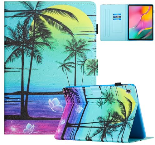 TEDTIKJT Coque pour Tablette Samsung Galaxy Tab S5e 10,5 Pouces SM-T720/ T725 2019 Etui Housse PU Cuir Flip Support Protection Cover Case pour Samsung Galaxy Tab S5e 10,5 2019, Cocotier