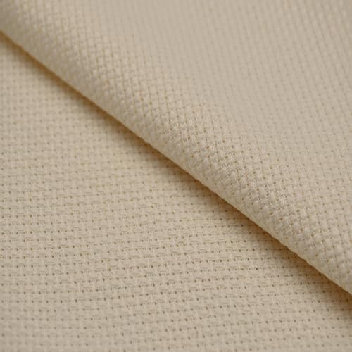 Aida-stoff Virginia Tex Kreuzstich Stickerei COUNT 11, Aida Stoff 100 cm x 150 cm Cremefarben 100% Baumwolle, hochwertiger Stoff zum Sticken und kreativen Handarbeiten (cremefarben)